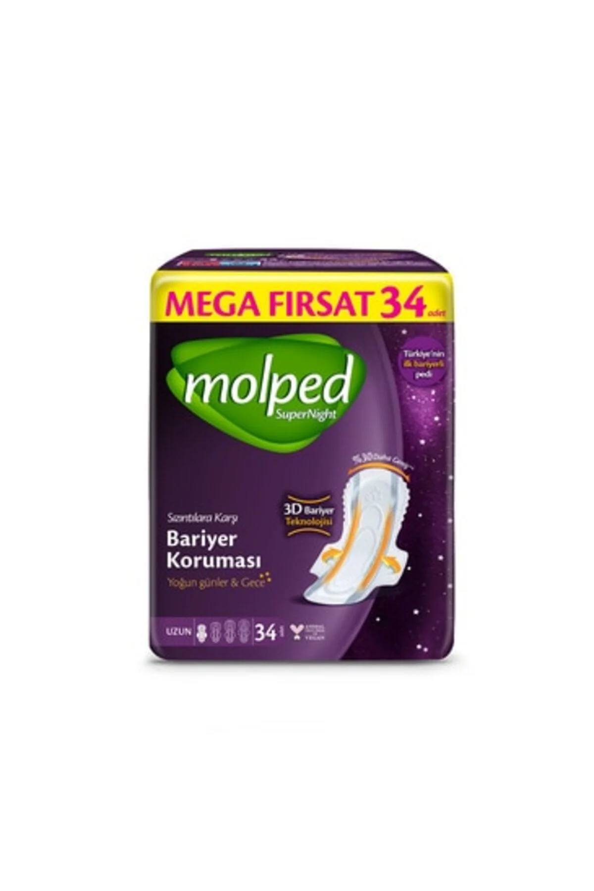 SüperNight Uzun Ped Mega 34 Adet