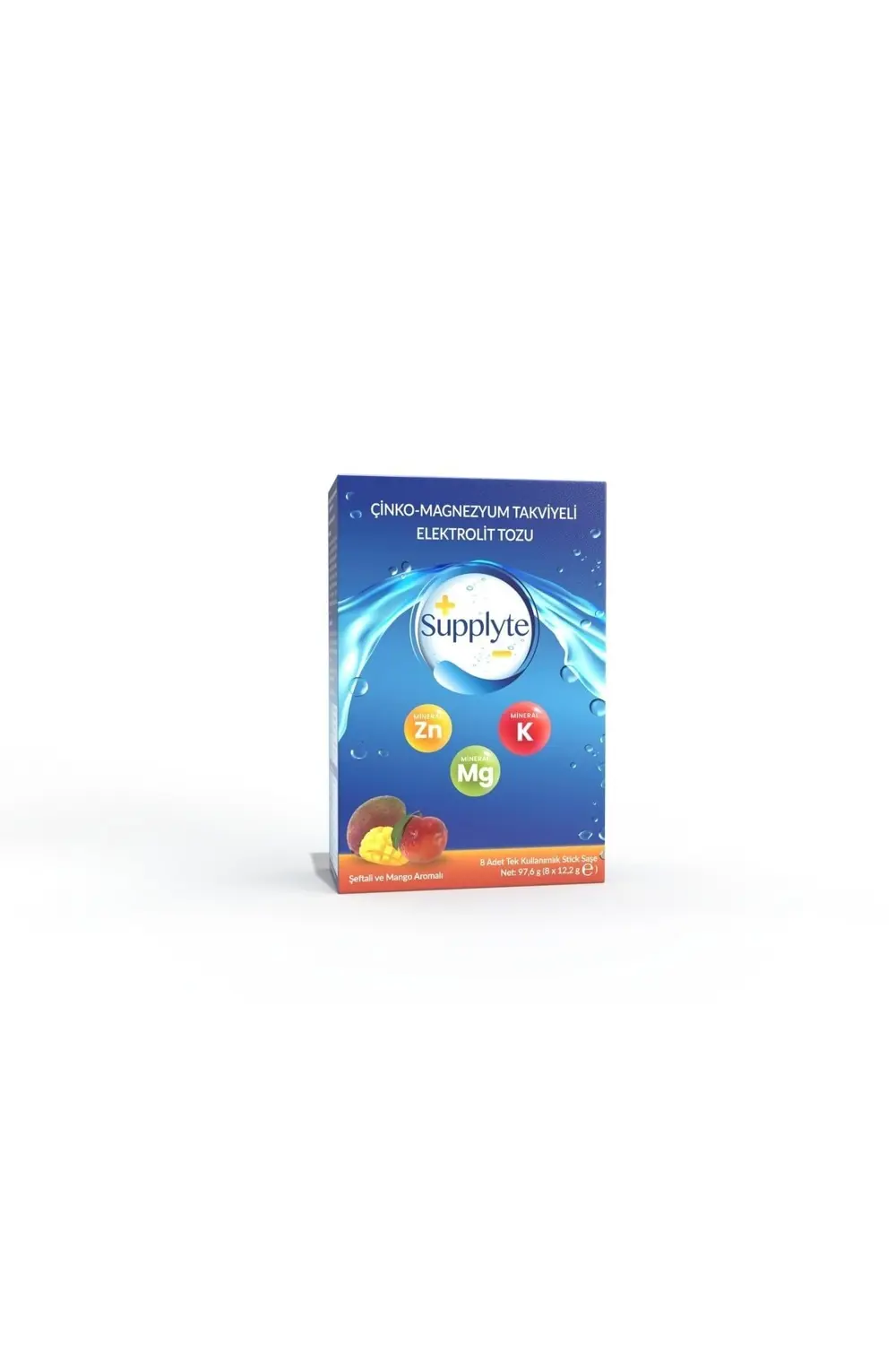 Supplyte Şeftali-Mango Aromalı Elektrolit Tozu 12 Gr 8 Adet