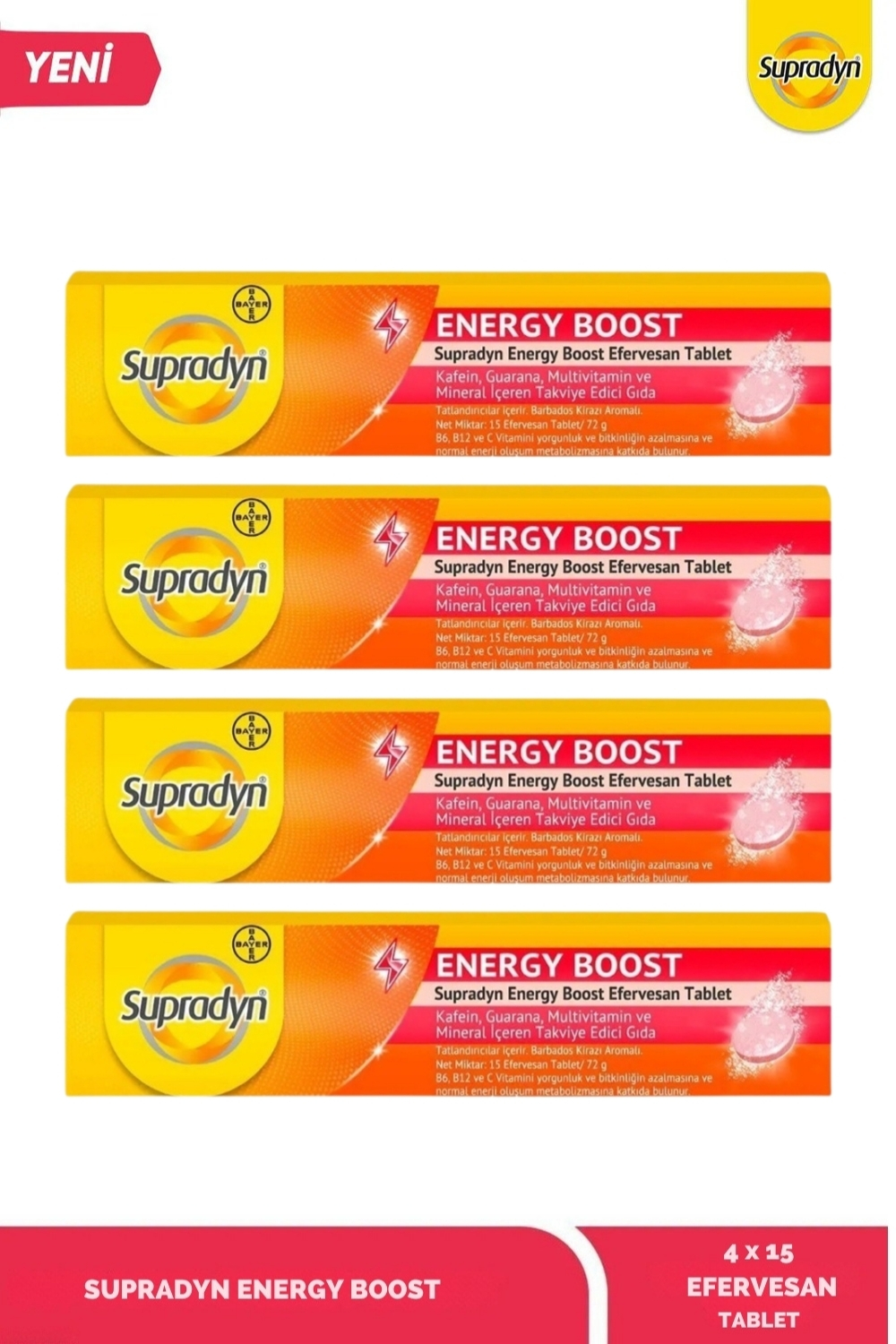 Supradyn Energy Boost 15 Efervesan Tablet x 4 Adet Supradyn Energy Boost 15 Efervesan Tablet x 4 Adet