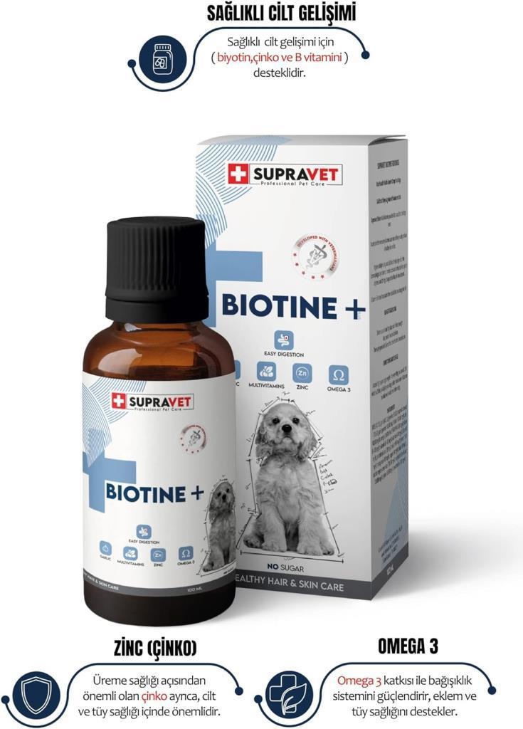 Supravet  Biotine Dog Extra Deri Ve Tüy Sağliği Damlasi 100 Ml