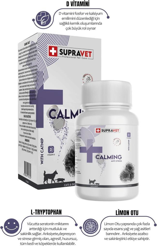Supravet Calming Tablet Vitamin D + Catnip 75 Tablet