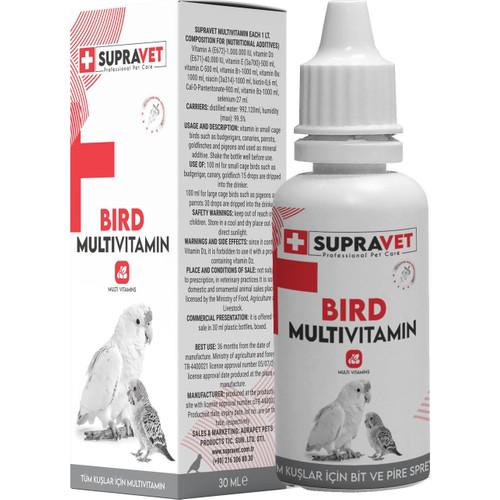 Supravet  Kuşlar İçin Multi Vitamin Damla 30 Ml