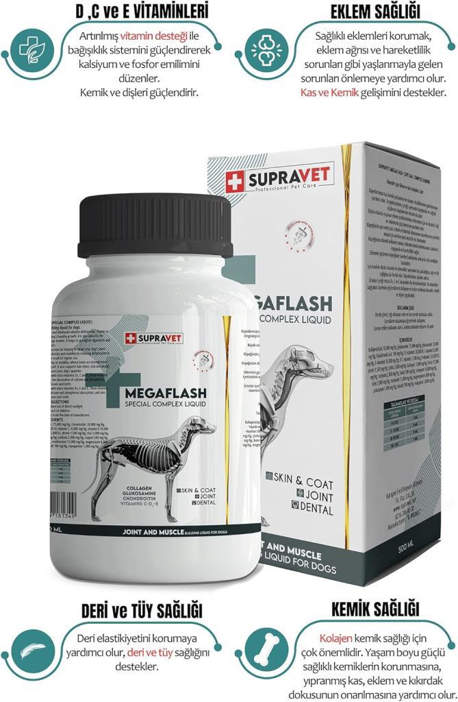 Supravet  Mega Flash Xxl Eklem Ve Kas Geliştirici Likit 500 Ml Supravet  Mega Flash Xxl Eklem Ve Kas Geliştirici Likit 500 Ml