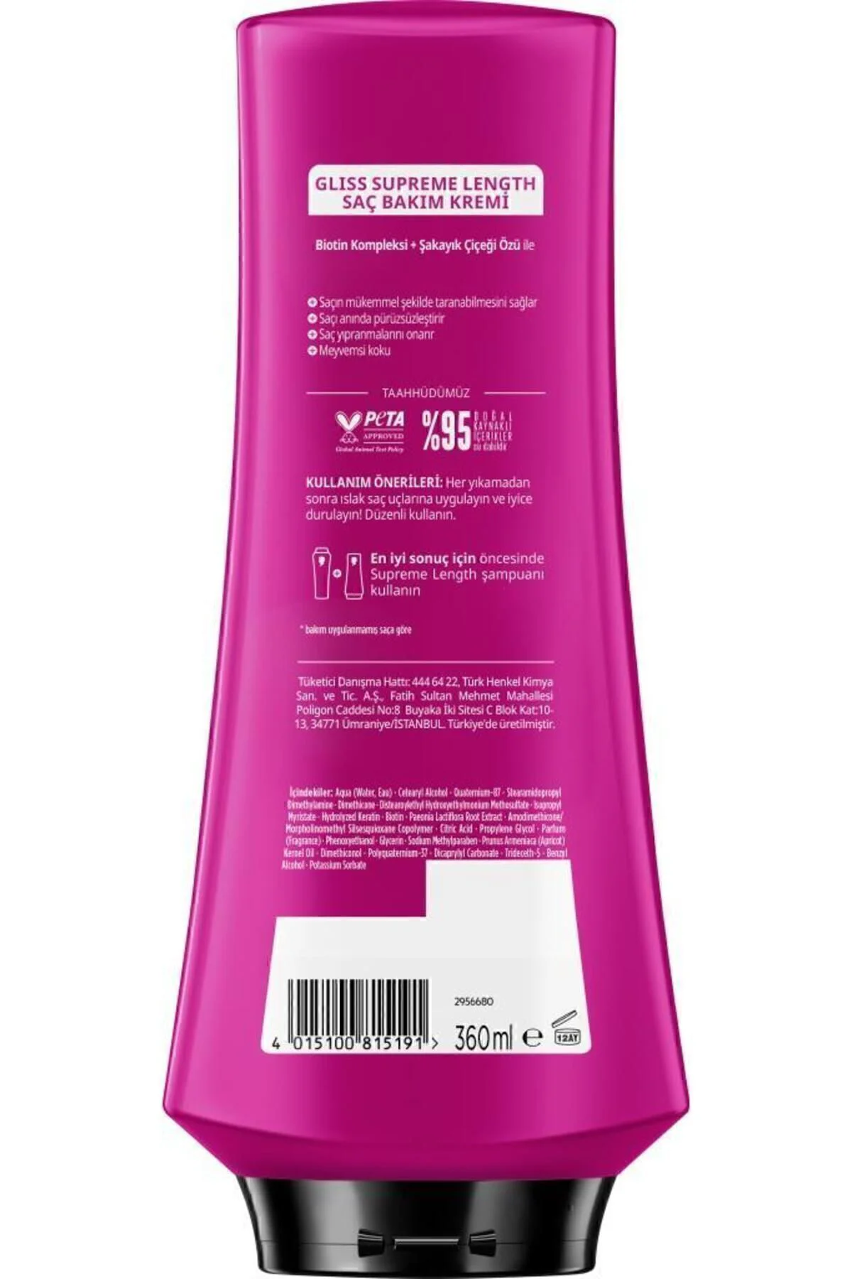 Supreme Length Şampuan 400 ml x 2 Adet + Saç Kremi 360 ml