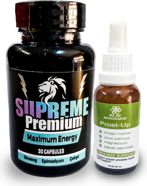 Supreme Premium Erkekler İçin 30'lu Katılık Desteği ve Maximum Energy + Prost-Up 30ML Pırostat İçeceği Fiyatı, Yorumları ve Özellikleri