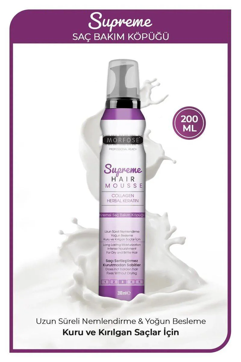 Supreme Saç Köpüğü 200 ML - Nemlendirici Saç Şekillendirme Köpüğü Fiyatı, Yorumları ve Özellikleri