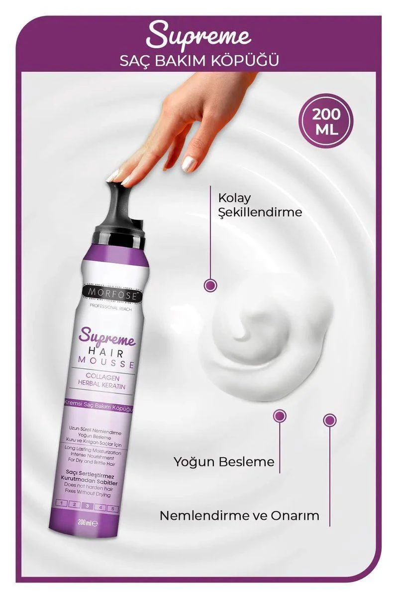 Supreme Saç Köpüğü 200 ML - Nemlendirici Saç Şekillendirme Köpüğü Fiyatı, Yorumları ve Özellikleri