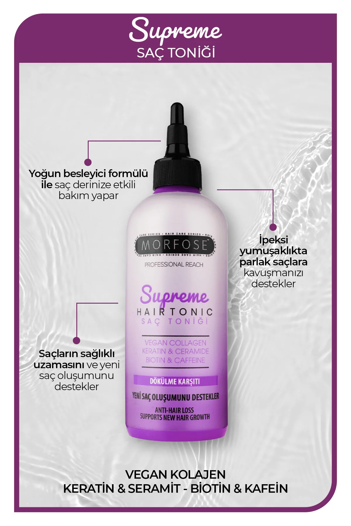 Supreme Vegan Kolajen İçeren Saç Toniği 300 ml - Dökülme Karşıtı