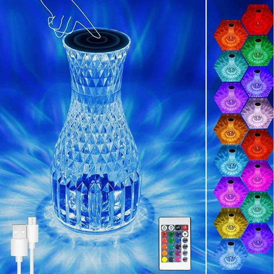Sürahi Model USB Şarjlı Kumandalı 16 Farklı Işık Modlu Masa Üstü 