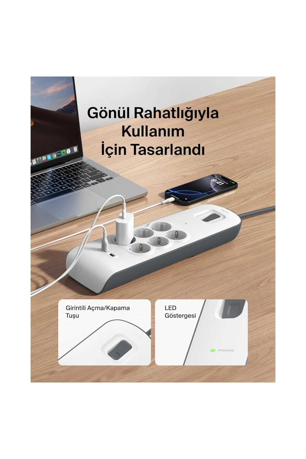 Surge Plus 6'lı çoklu priz