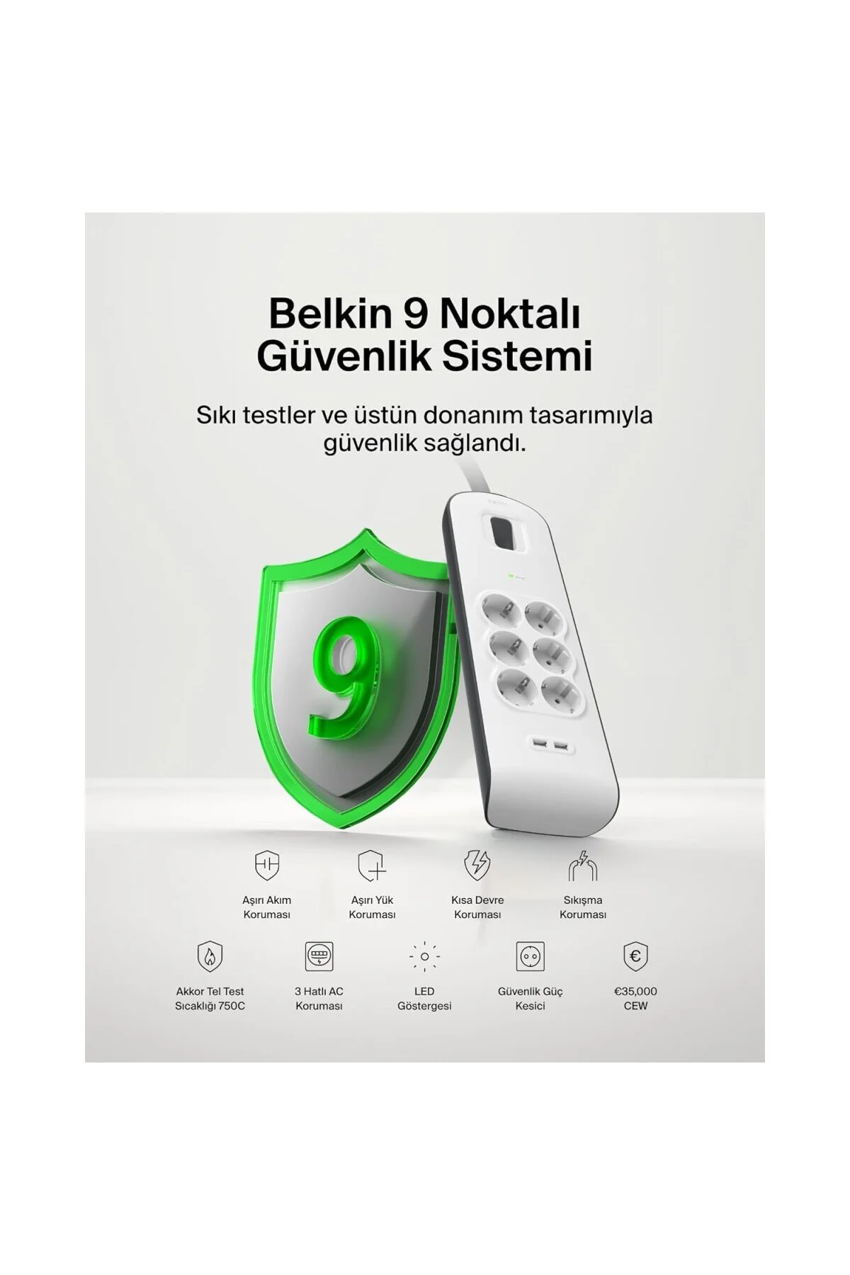 Surge Plus 6'lı çoklu priz