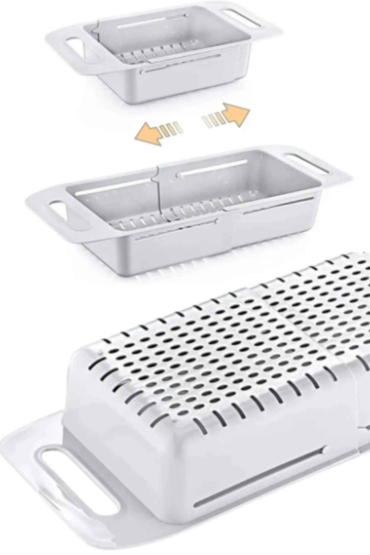 Sürgülü Ayarlanabilir Pratik Lavabo Süzgeci, Uzun Kısa Ayarlı Evye, Meyve Sebze Salata Yıkama Sürgülü Ayarlanabilir Pratik Lavabo Süzgeci, Uzun Kısa Ayarlı Evye, Meyve Sebze Salata Yıkama - Görsel 5