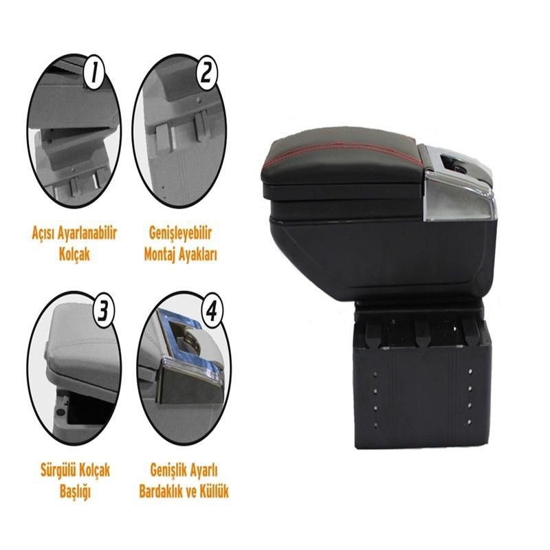 Drs Tuning Sürgülü Kolçak Siyah-Kırmızı Dikişli / İcko60-Sk