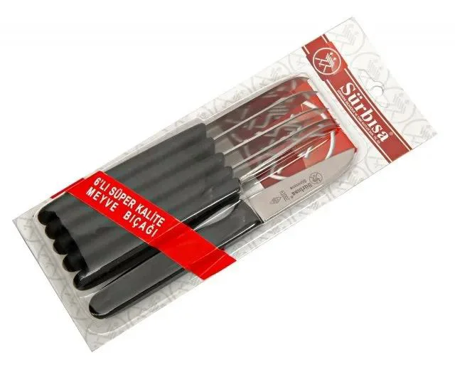 Sürmene Meyve Bıçağı 7,5 Cm 6'lı Set - Paslanmaz Çelik Mutfak Bıçağı