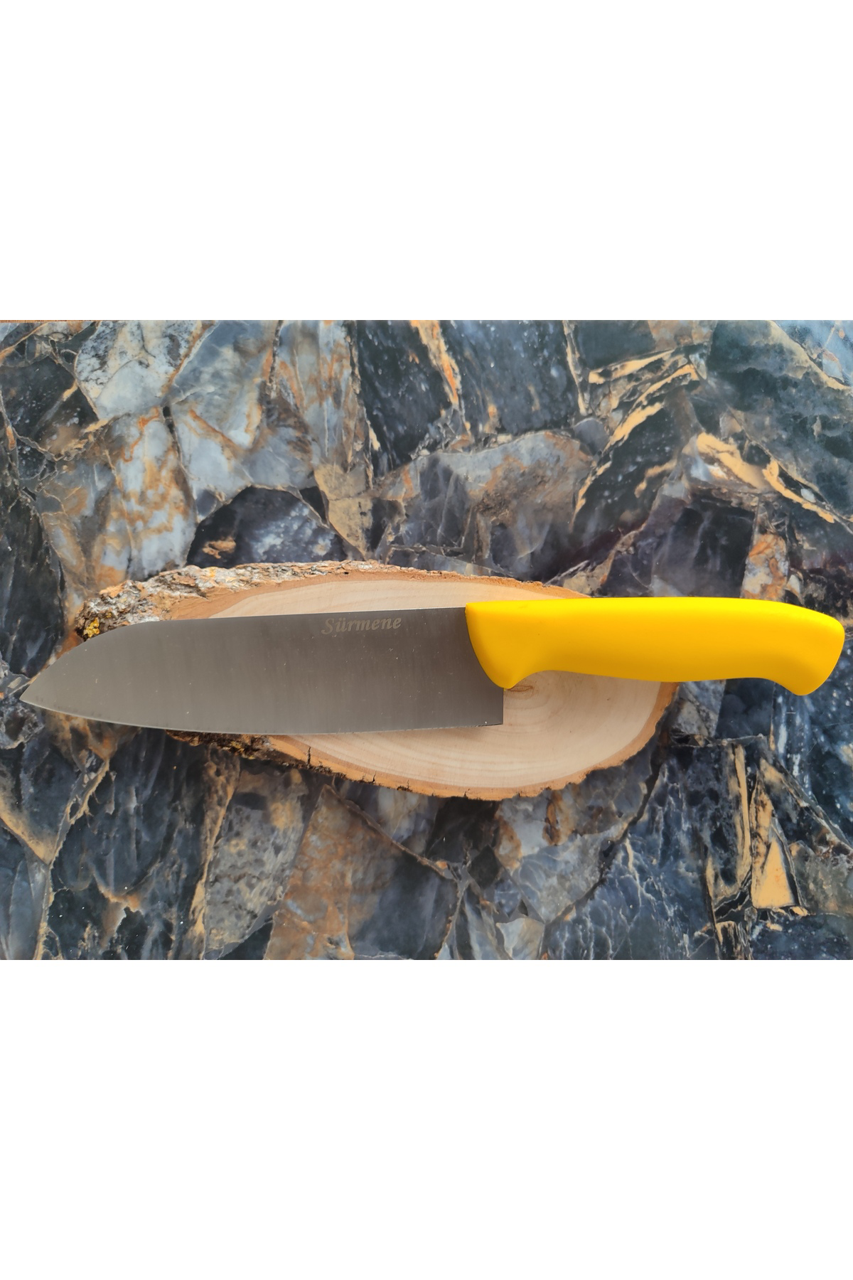 Sürmene Şef Bıçağı – Sarı Silikon Kabze