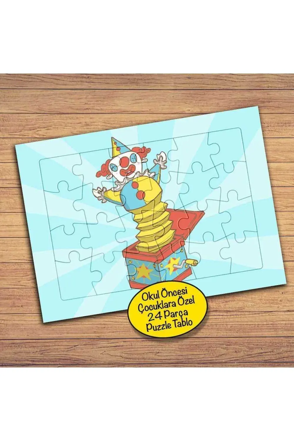 Sürpriz Palyaço, Kutu Çocuklara Özel Puzzle Yapboz Tablo-78pz