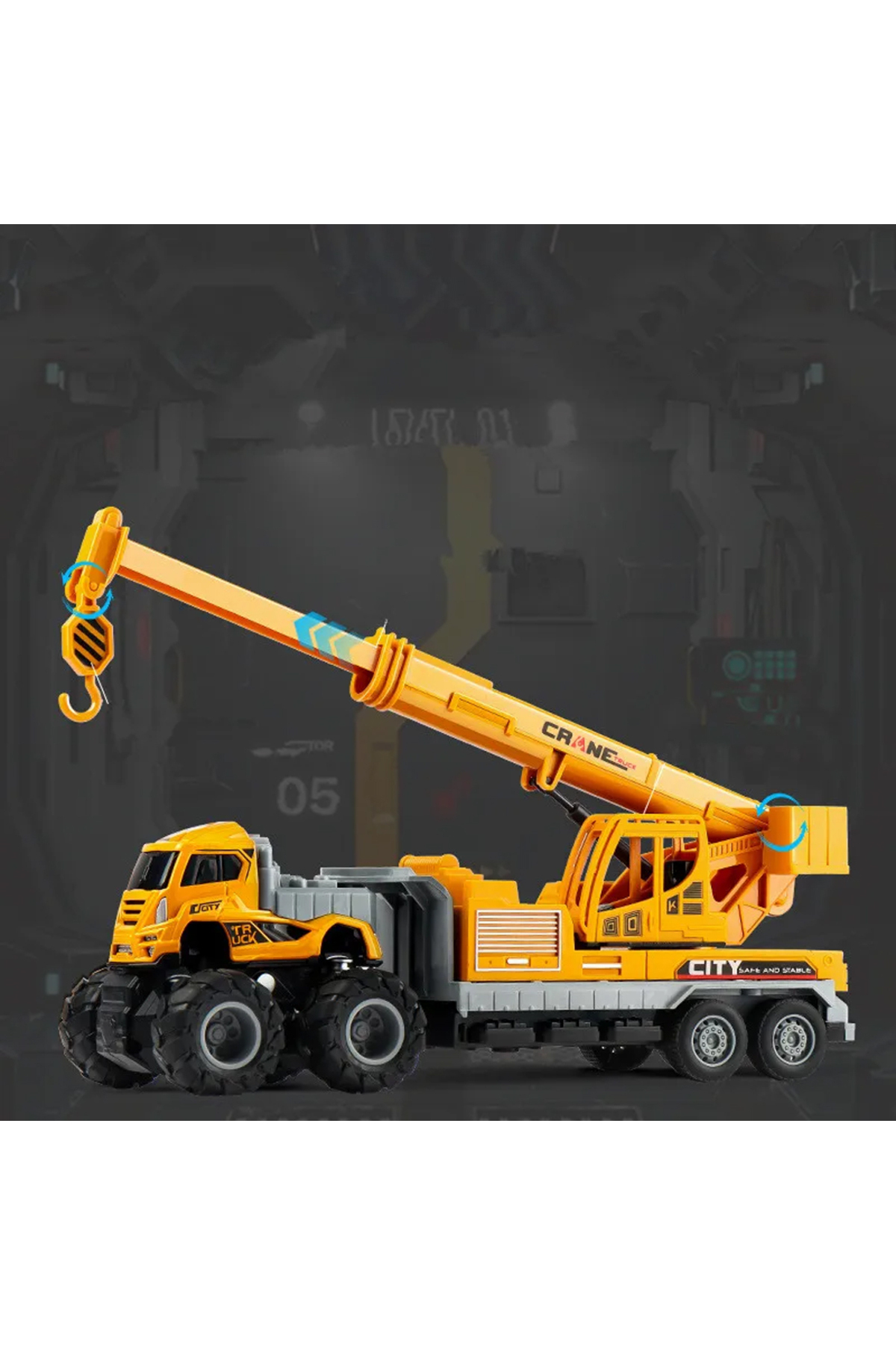 Oyuncak Store Sürtmeli 4X4 İnşaat Araçlari 1:43 Ölçekli Vinç