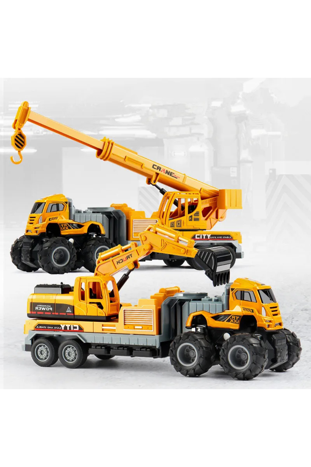 Oyuncak Store Sürtmeli 4X4 İnşaat Araçlari 1:43 Ölçekli Vinç