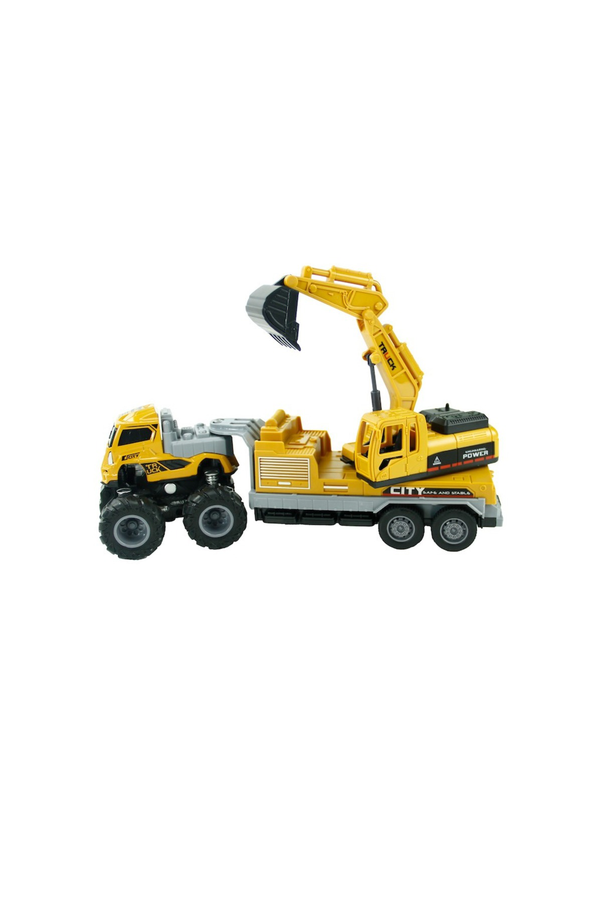 Oyuncak Store Sürtmeli 4X4 İnşaat Araçlari 1:43 Ölçekli Ekskavatör