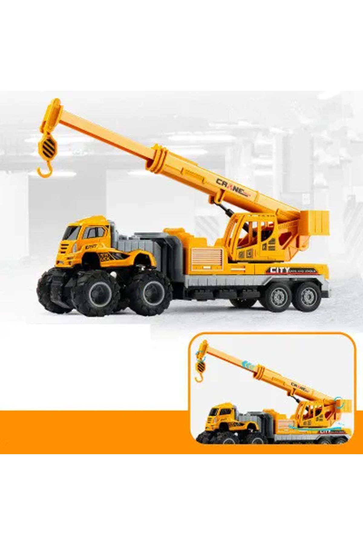 Oyuncak Store Sürtmeli 4X4 İnşaat Araçlari 1:43 Ölçekli Vinç