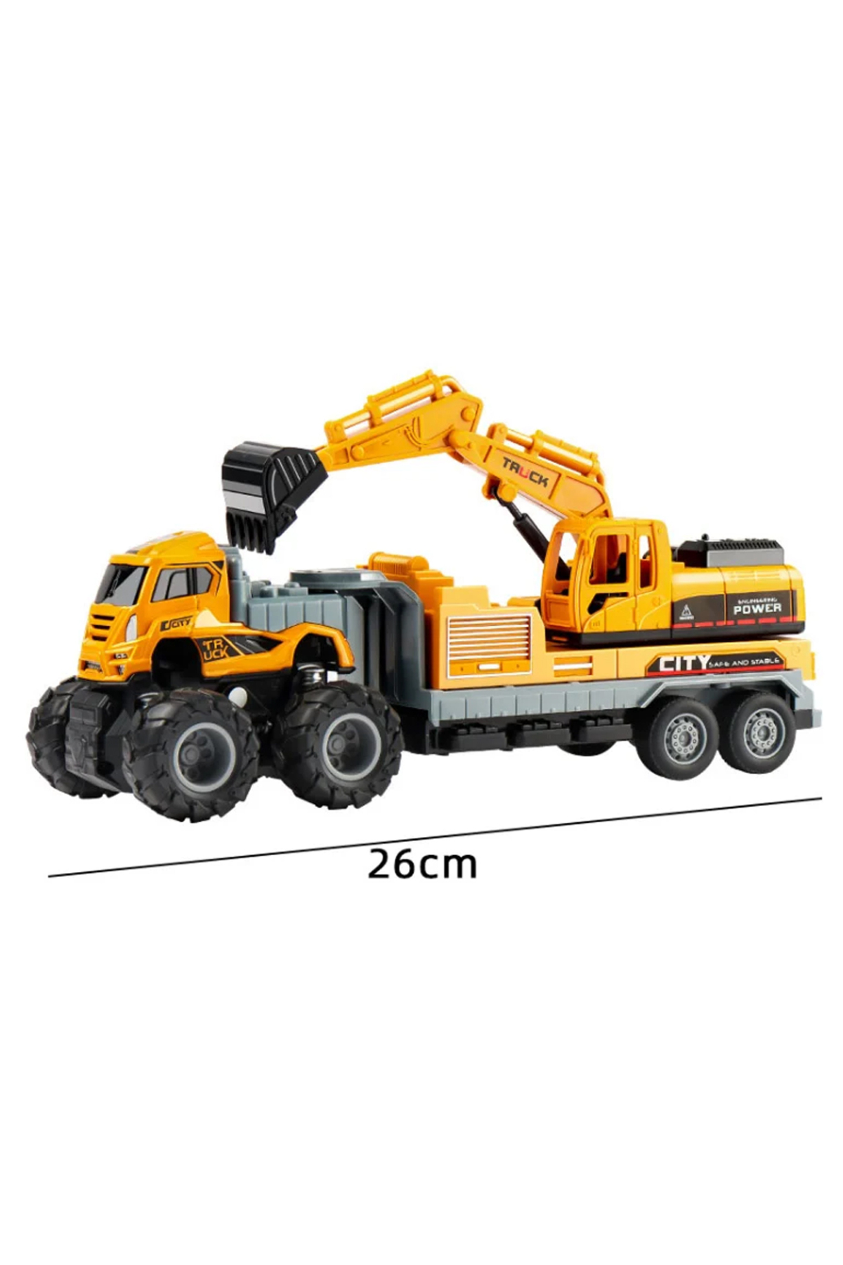 Oyuncak Store Sürtmeli 4X4 İnşaat Araçlari 1:43 Ölçekli Ekskavatör