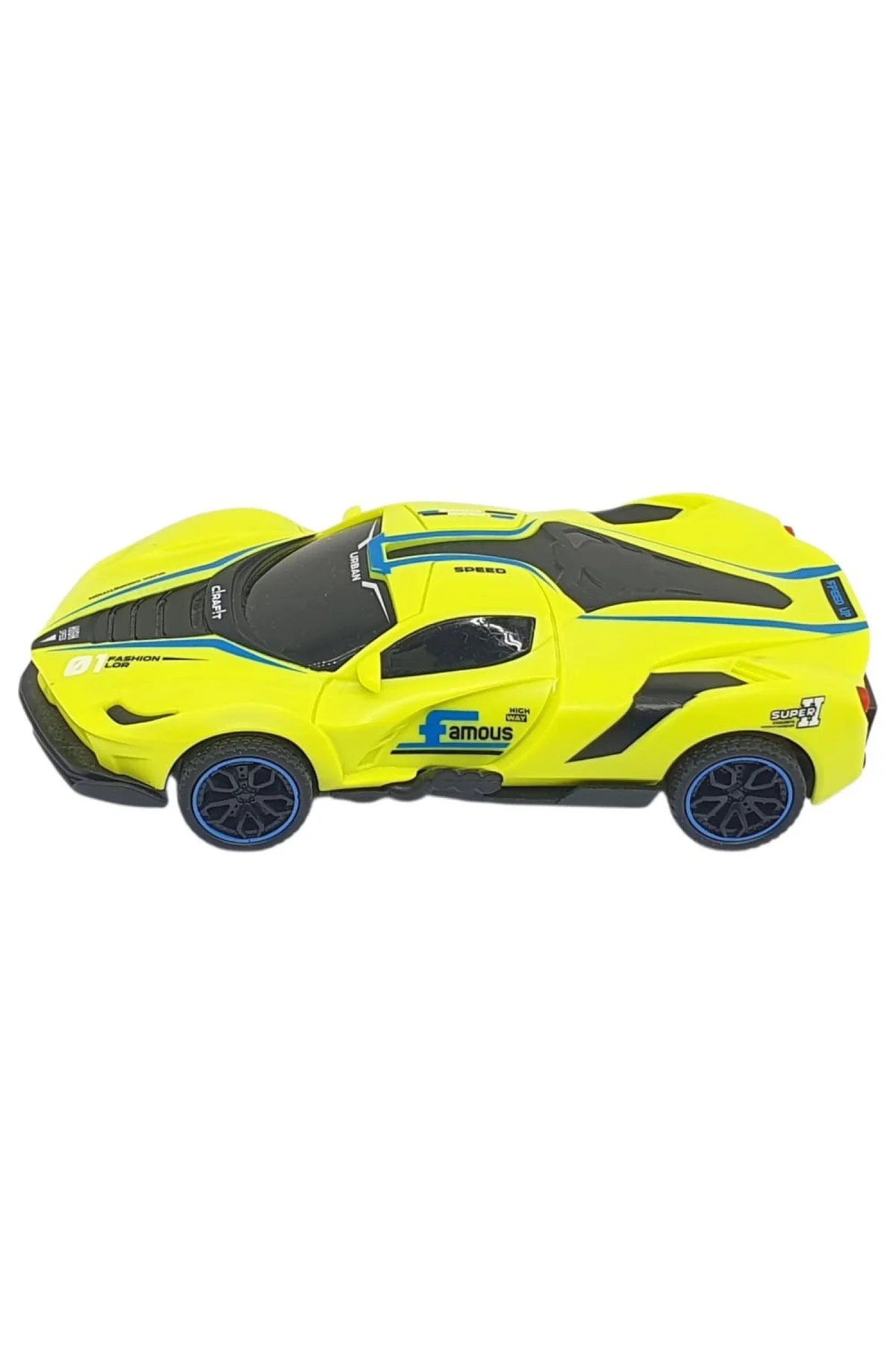 Sürtmeli Drift Arabalar 15 cm - D400-52 - Sarı (Lisinya)