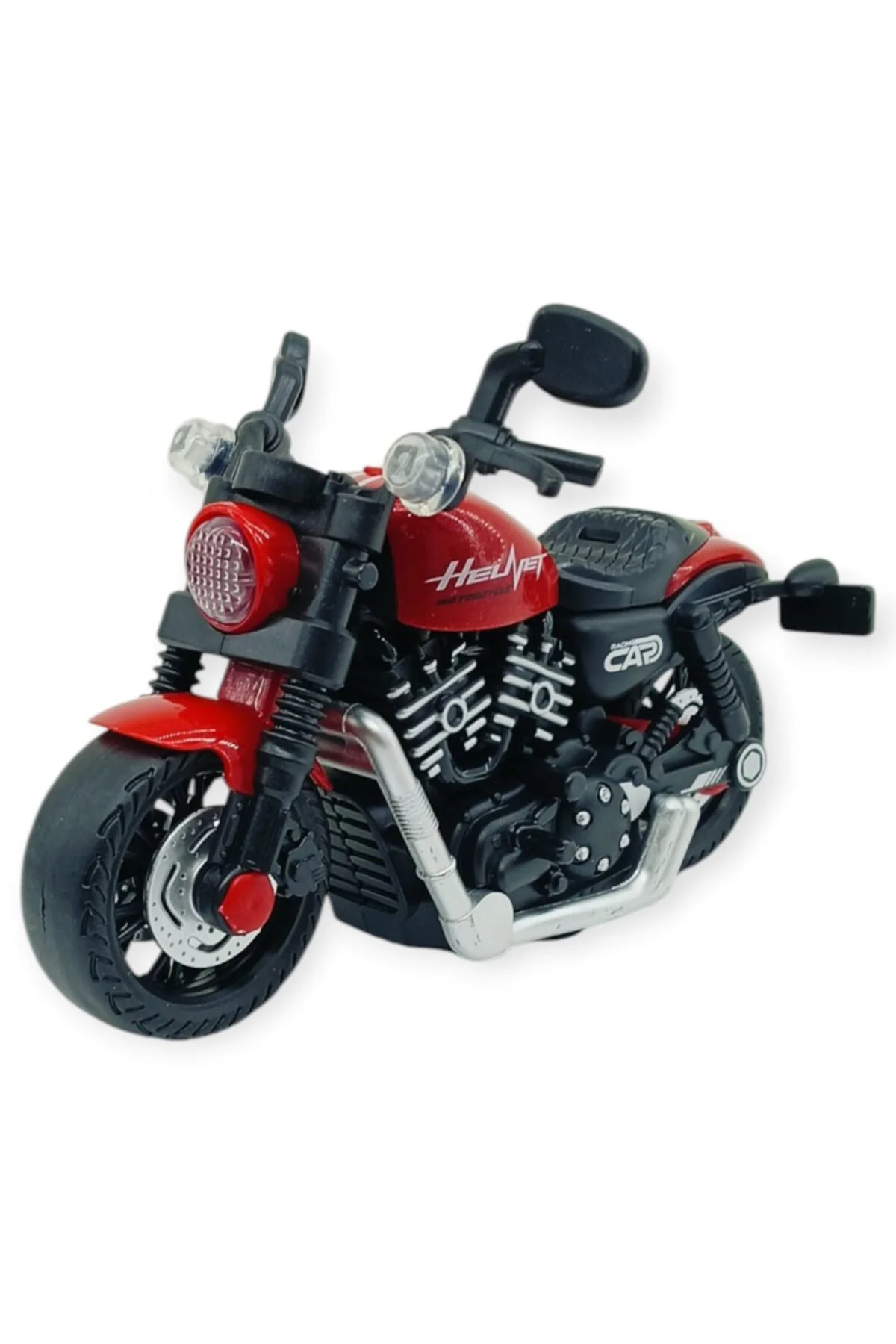 Sürtmeli Işıklı Sesli Chopper Motor Kırmızı 15cm (Lisinya)