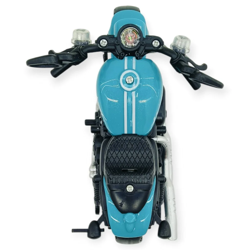 Sürtmeli Işıklı Sesli Chopper Motor Turkuaz 15cm - 1 ADET
