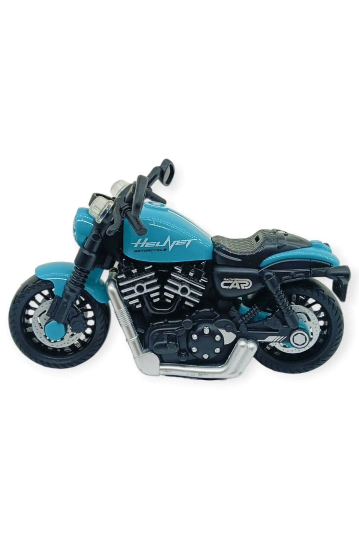 Sürtmeli Işıklı Sesli Chopper Motor Turkuaz 15cm - 1 ADET