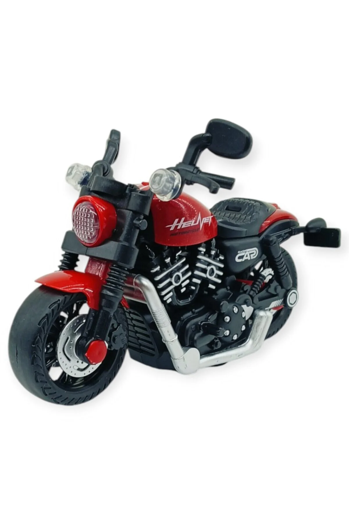 Sürtmeli Işıklı Sesli Chopper Motor Kırmızı 15cm - 1 ADET