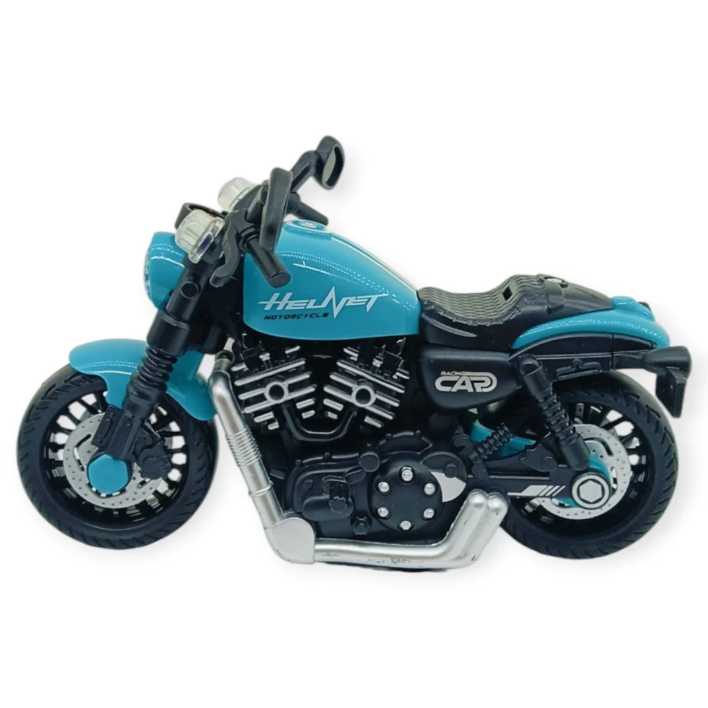 Sürtmeli Işıklı Sesli Chopper Motor Turkuaz 15cm - 1 ADET
