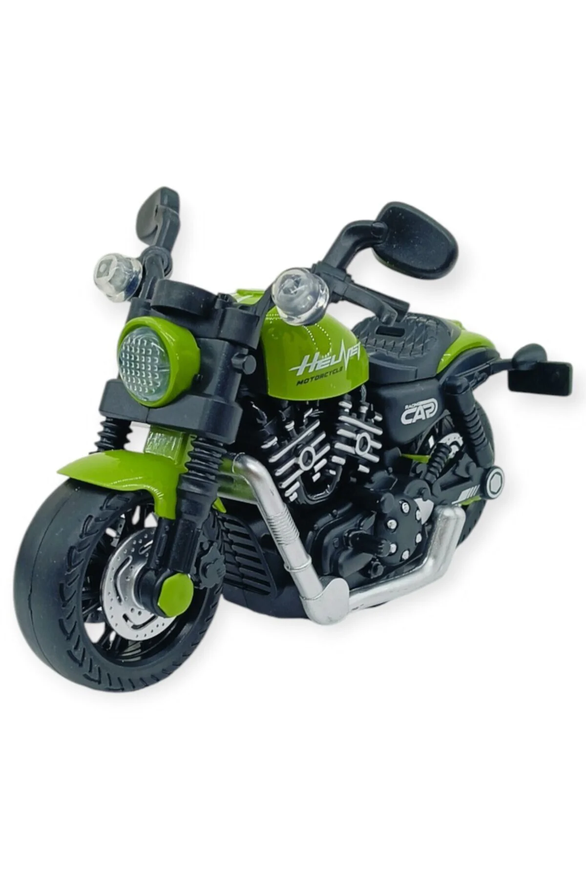 Sürtmeli Işıklı Sesli Chopper Motor Yeşil 15cm - 1 ADET
