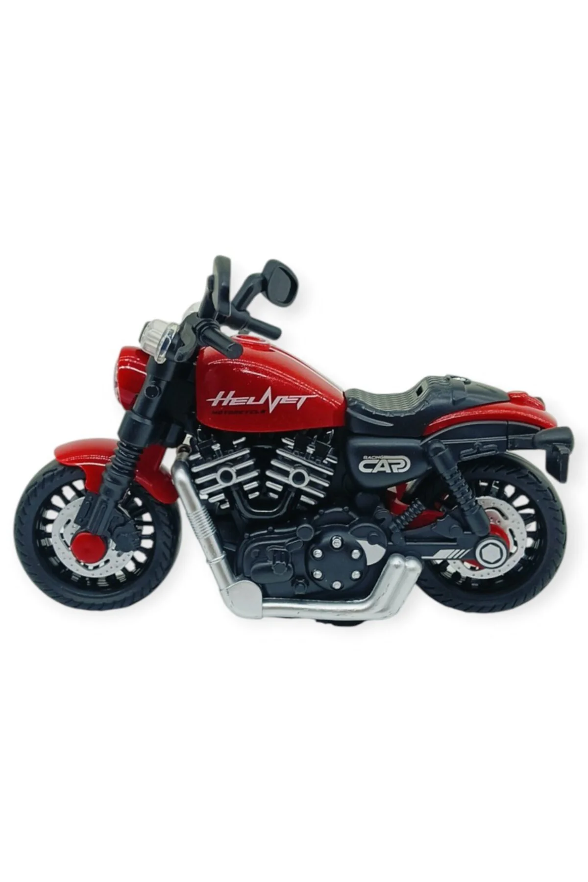 Sürtmeli Işıklı Sesli Chopper Motor Kırmızı 15cm