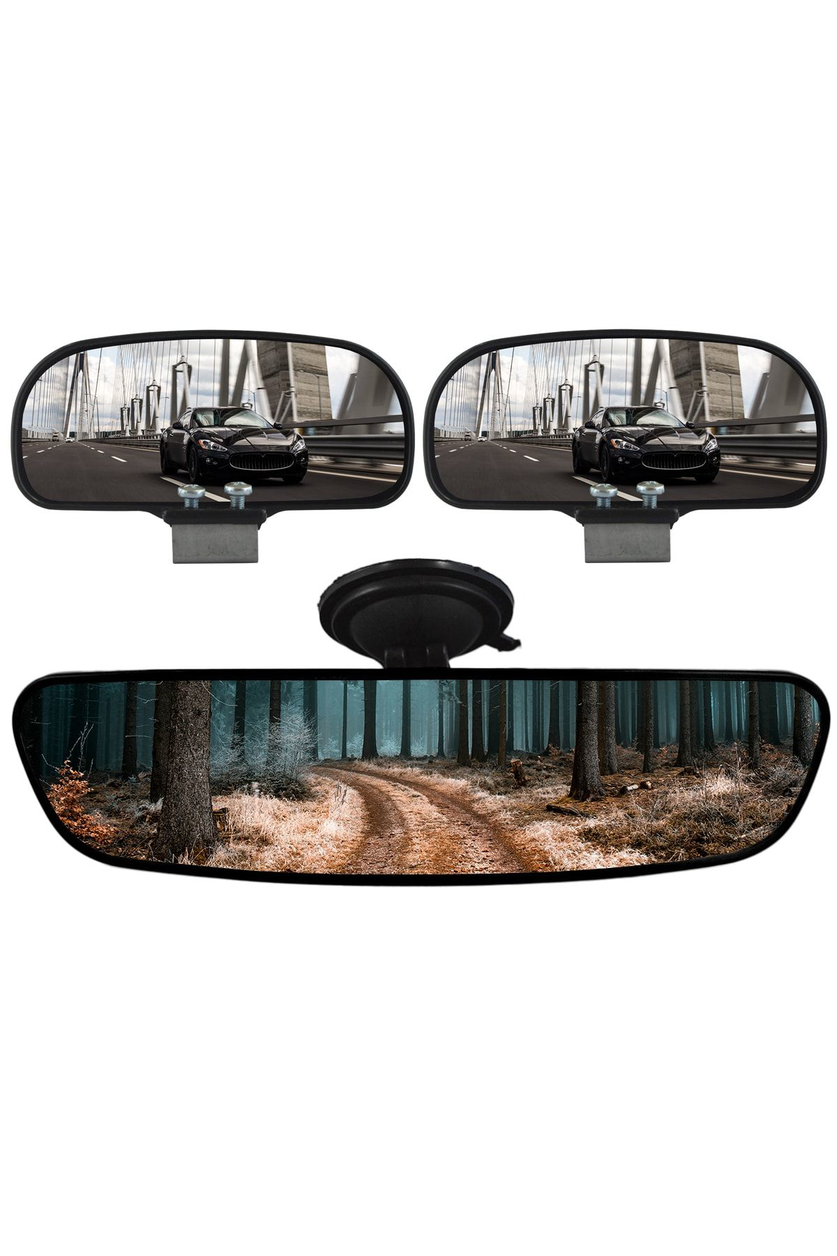 Sürücü Kursu Eğitmen Ayna Seti 2 1 Siyah