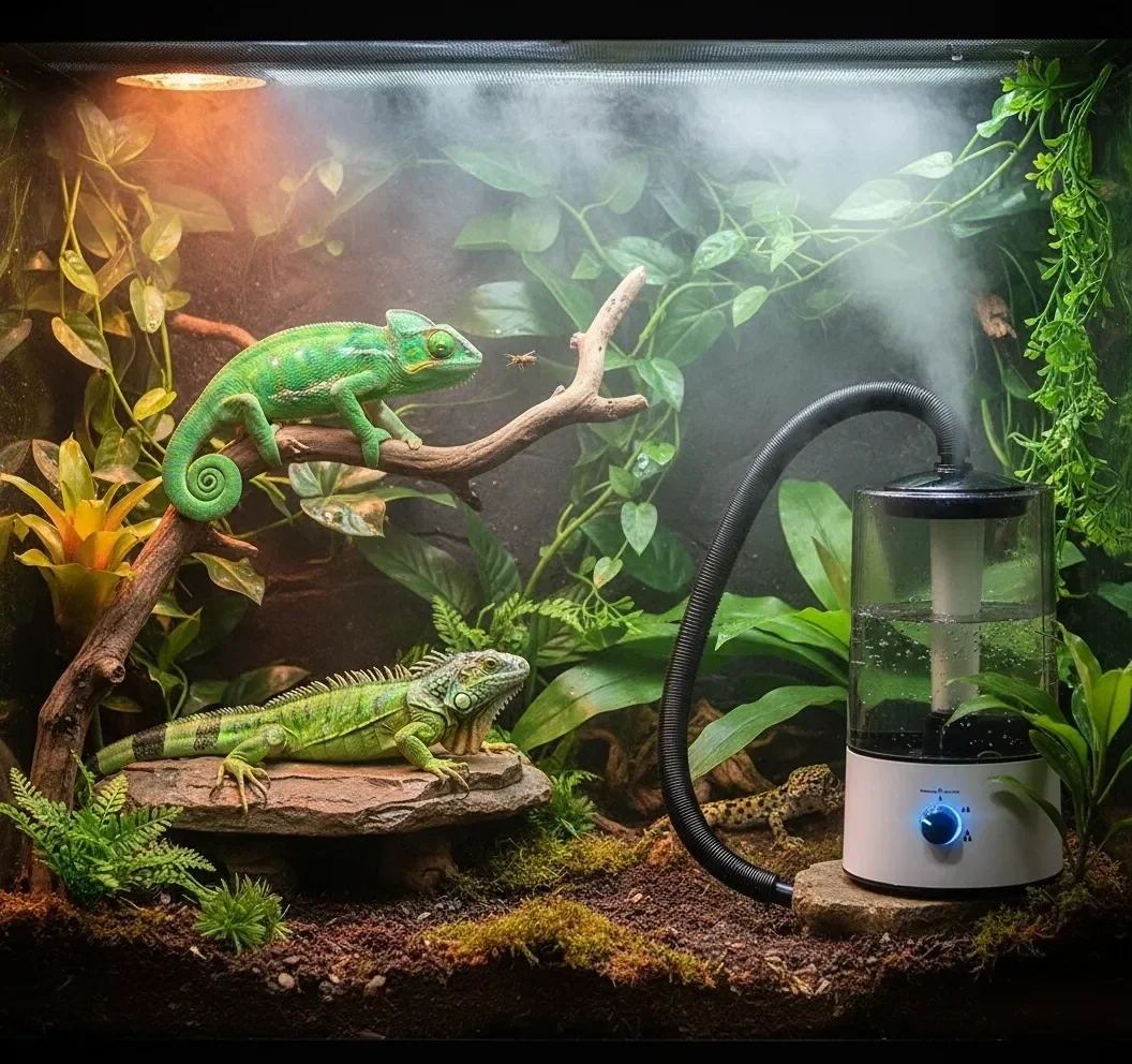 Sürüngen Teraryumu Nemlendirici Sis Makinesi - Ultrasonik Otomatik Buhar Üretici | Bukalemun, İguana, Gecko İçin Fiyatı, Yorumları ve Özellikleri