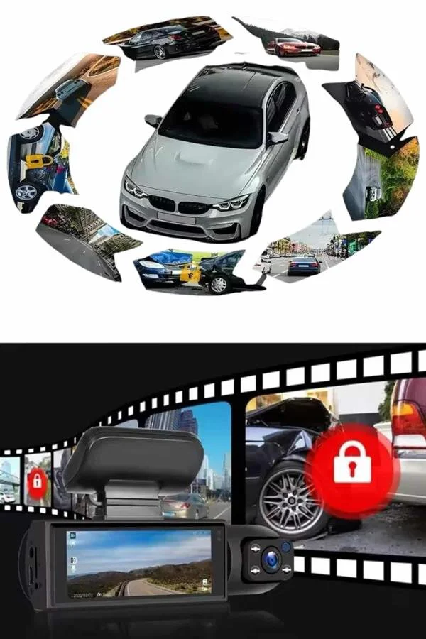 Sürüş Kamerası Full HD Video Kaydedici Hareket Algılama Gece Görüşlü Araç İçi Kamera