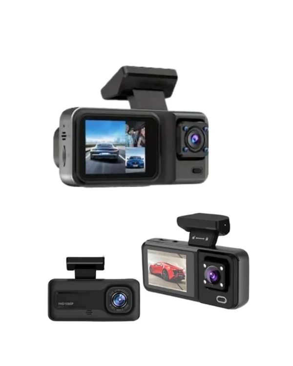 Sürüş ve Park Halinde Kesintisiz Güvenlik İçin 3 Kameralı Profesyonel Dashcam