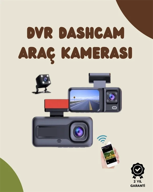 Sürüş ve Park Halinde Kesintisiz Güvenlik İçin 3 Kameralı Profesyonel Dashcam Fiyatı, Yorumları ve Özellikleri