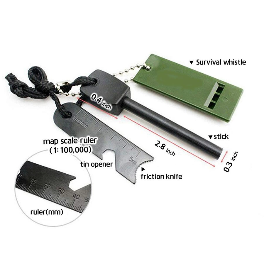 Just Cheap Store Survive Magnezyum Çubuğu Ateş Başlatıcı Çakmak Taşı