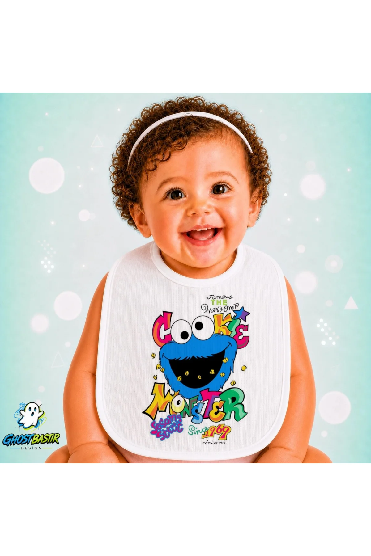 Susam Sokağı Keten Bebek Mama Önlüğü – Yumuşak, Emici, Yıkanabilir, Özel Tasarım P117