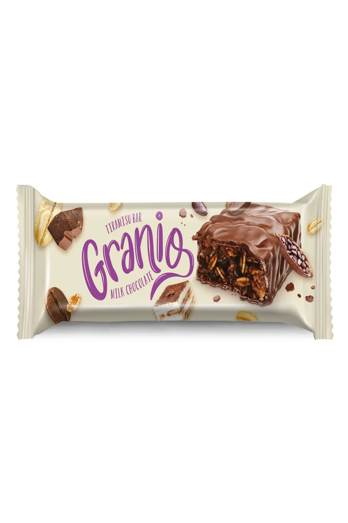 Sütlü Çikolata Kaplamalı Tiramisu Aromalı Karamelize Bisküvili Tahıl Bar 40 grX24 Adet ( İkram.İaşə) Sütlü Çikolata Kaplamalı Tiramisu Aromalı Karamelize Bisküvili Tahıl Bar 40 grX24 Adet ( İkram.İaşə)