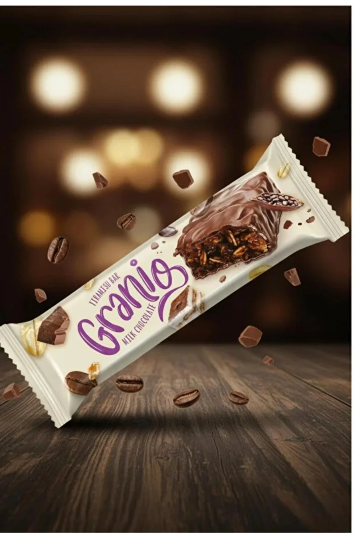 Sütlü Çikolata Kaplamalı Tiramisu Aromalı Karamelize Bisküvili Tahıl Bar 40 grX24 Adet ( İkram.İaşə) Sütlü Çikolata Kaplamalı Tiramisu Aromalı Karamelize Bisküvili Tahıl Bar 40 grX24 Adet ( İkram.İaşə)