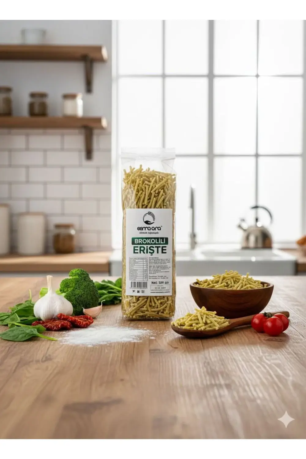 Sütlü Yumurtalı Brokolili Erişte 300 Gr