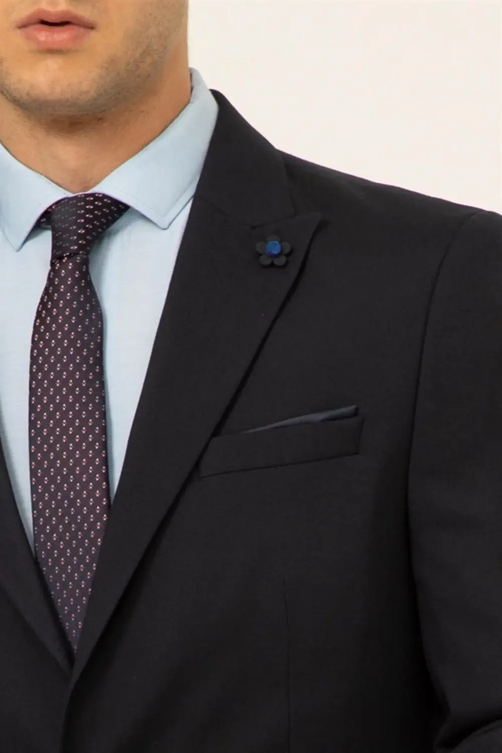 Süvari Süvari 6 Drop Slim Fit Lacivert Yeleksiz Düz Takım Elbise