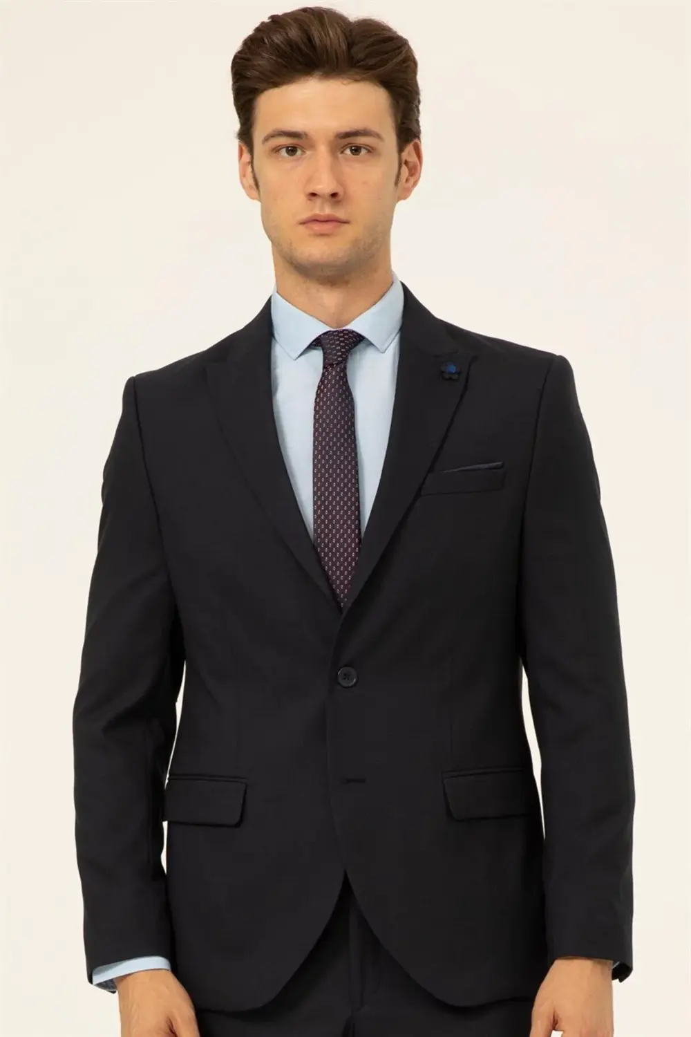 Süvari Süvari 6 Drop Slim Fit Lacivert Yeleksiz Düz Takım Elbise