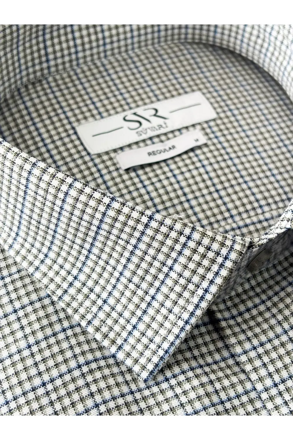 Süvari Bol Kesim Cepli Ekose Desenli Kısa Kol Erkek Gömlek