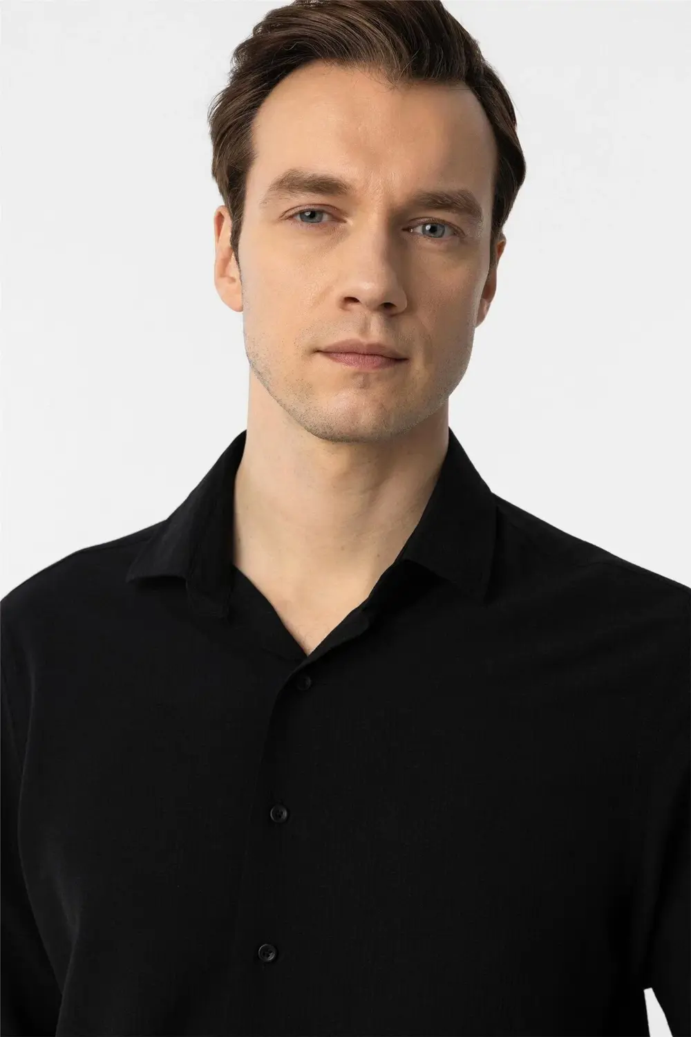 Süvari Bol Kesim Mikro Desenli Kolay Ütü Teri Emen Nefes Alan Kra