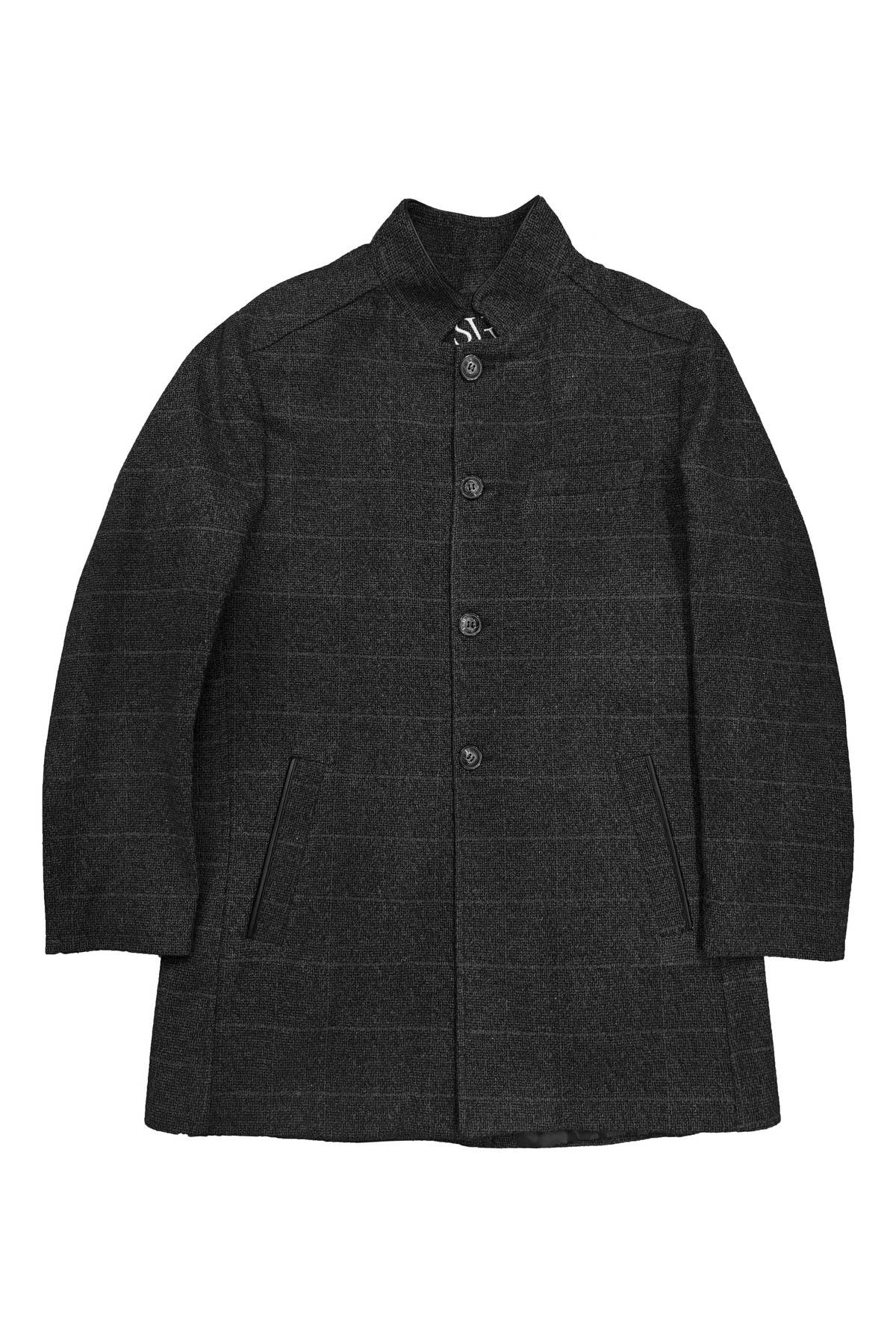 Süvari Bol Kesim Yünlü Ekose Siyah Erkek Kaban