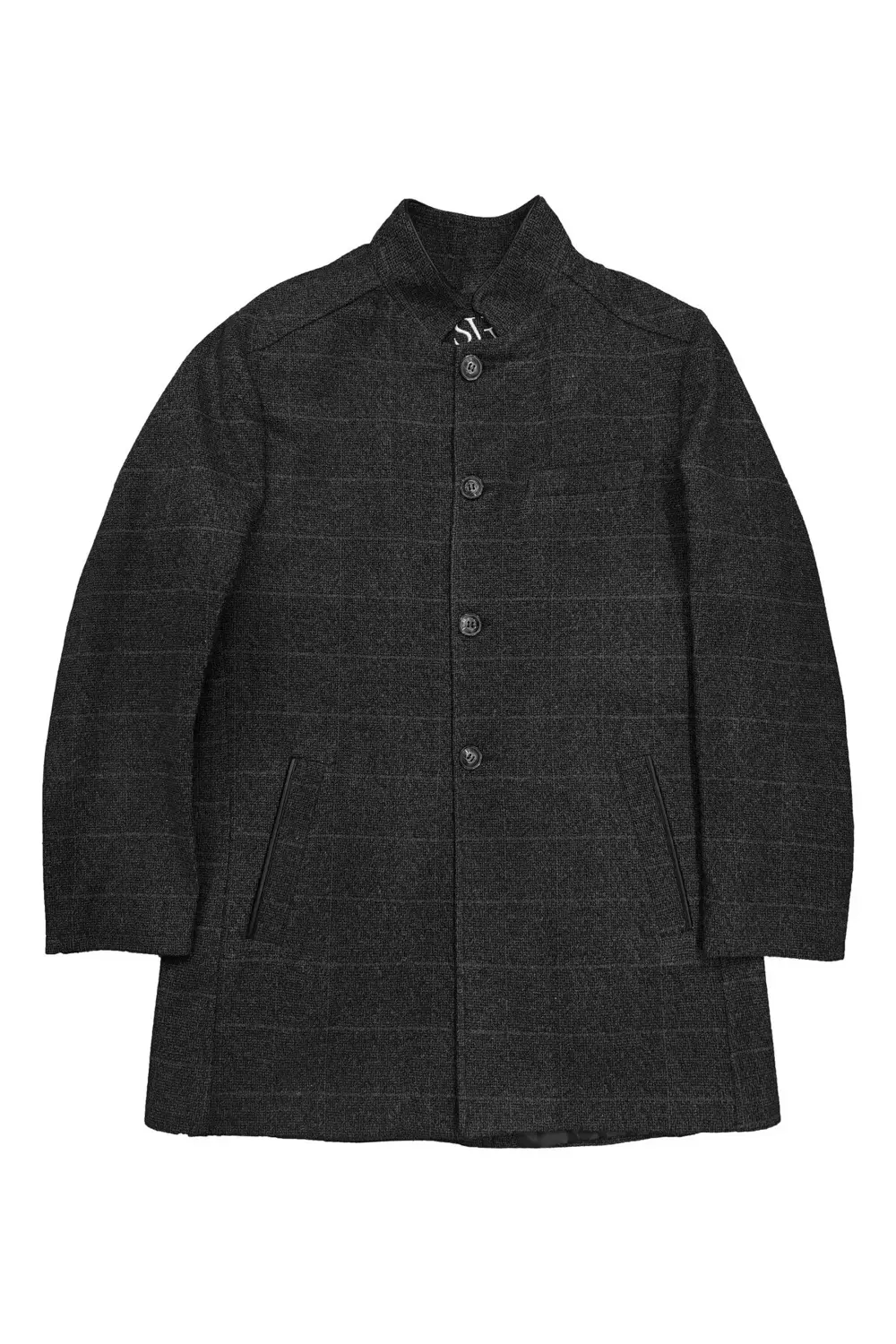 Süvari Bol Kesim Yünlü Ekose Siyah Erkek Kaban