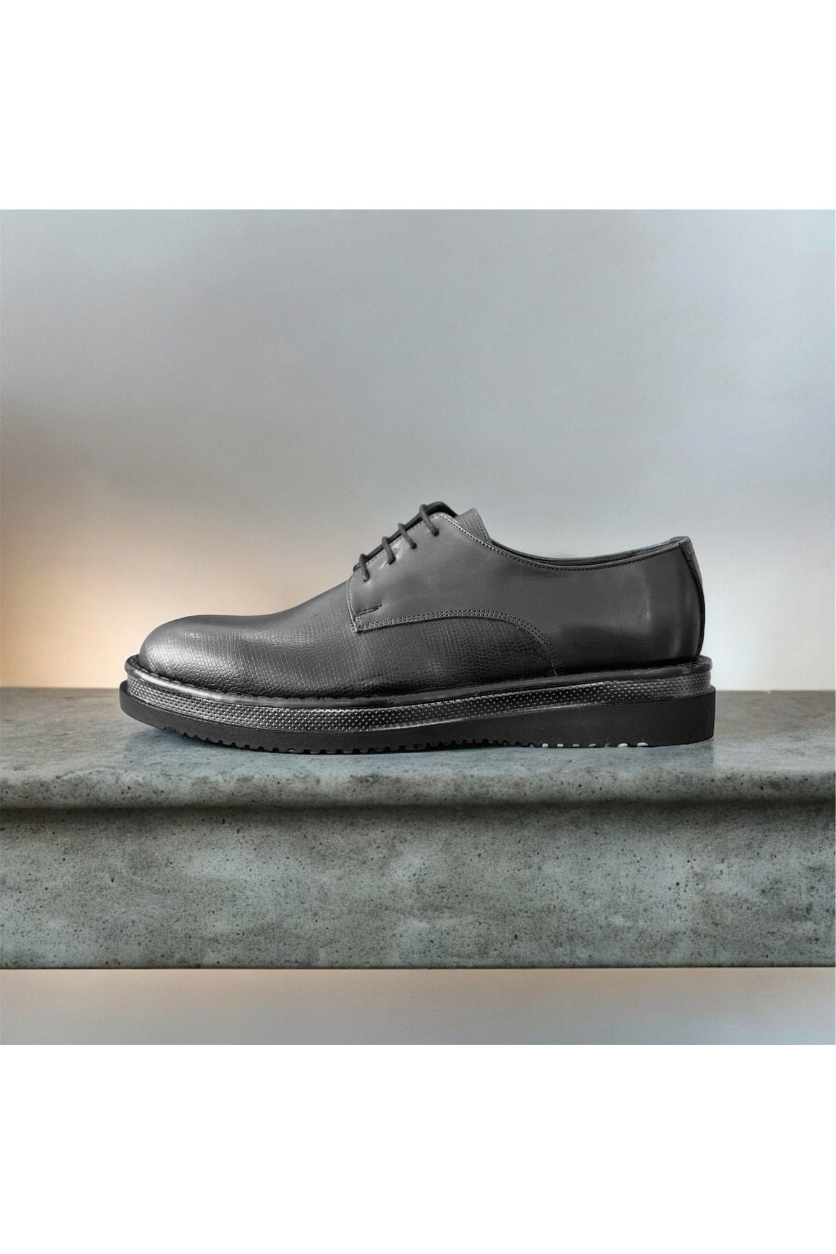 Twigy Süvari Casual  Deri Siyah Erkek Ayakkabı